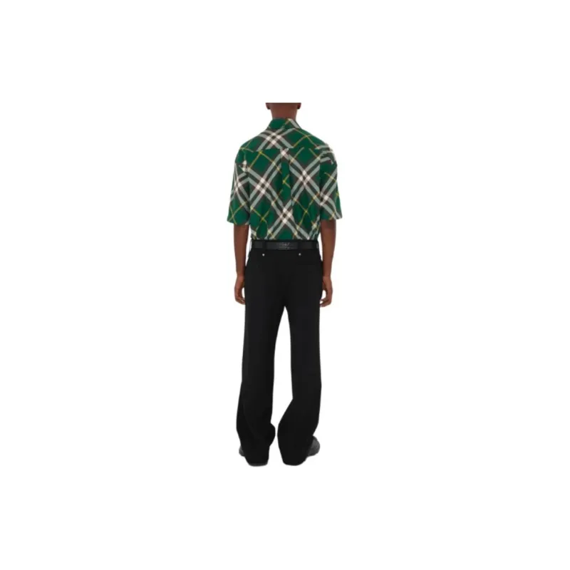 Burberry Logo embroidered Plaid Shirt-7
