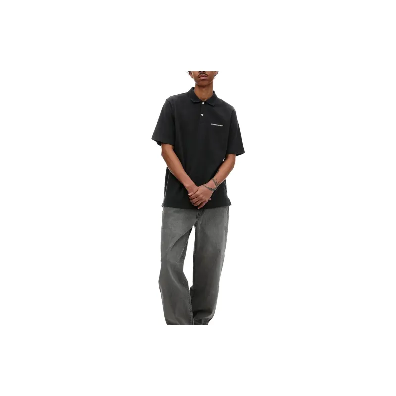 Thisisneverthat SS24 T Logo S/S Jersey Polo Shirt Unisex Black-2