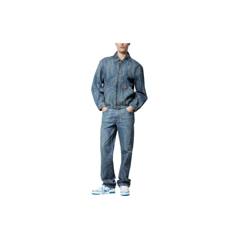 LOUIS VUITTON 2020s X Yk Dots print Denim Jacket-2