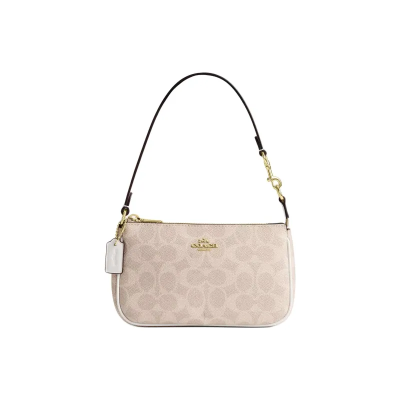 COACH Nolita Coated Canvas One Shoulder Handbag Small Size Women's Sand & Chalk White-0