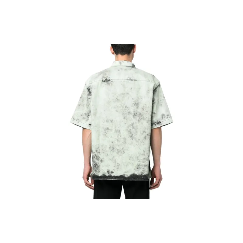 OAMC Logo Patch Bleach Effect Short Sleeved Shirt-1