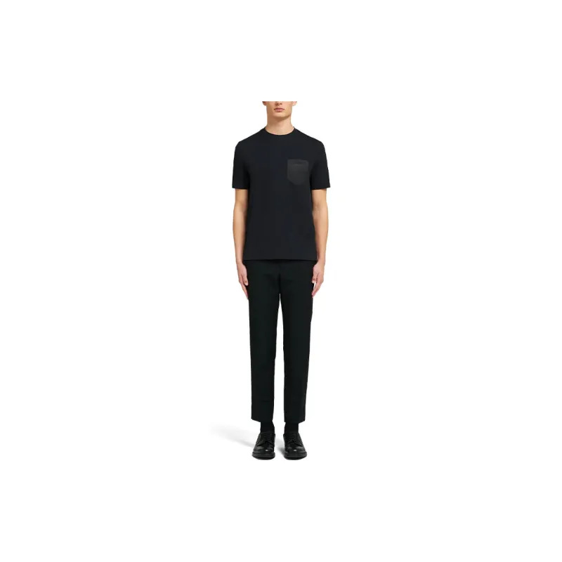 PRADA Embroidered Logo Chest Pocket T shirt-1
