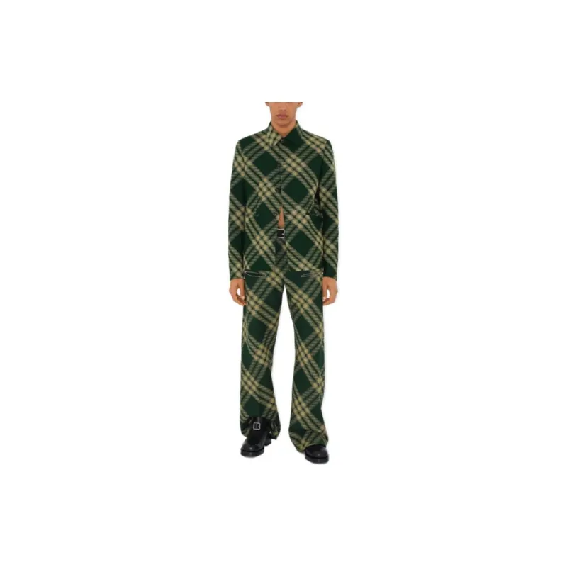 Burberry Check Pattern Buttoned Tailored Blazer-2
