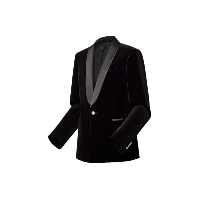 LOUIS VUITTON Single Breasted VeLOUIS VUITTONet Tuxedo Jacket-2