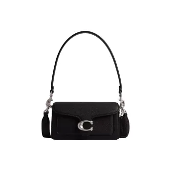 COACH Tabby Polished Pebble Leather Portable Crossbody Bag, Shoulder Bag Trumpets Women's Black