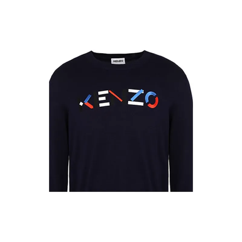 KENZO Letter Logo SS21 Sweater Men's Dark Blue-5