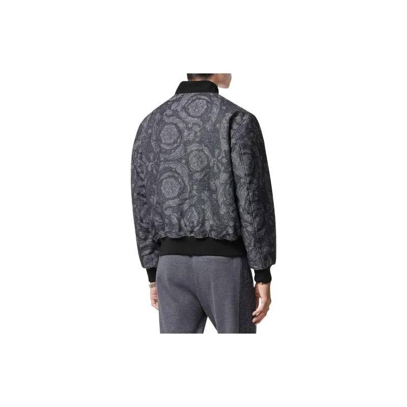 VERSACE Reversible Logo embroidered Bomber Jacket-4