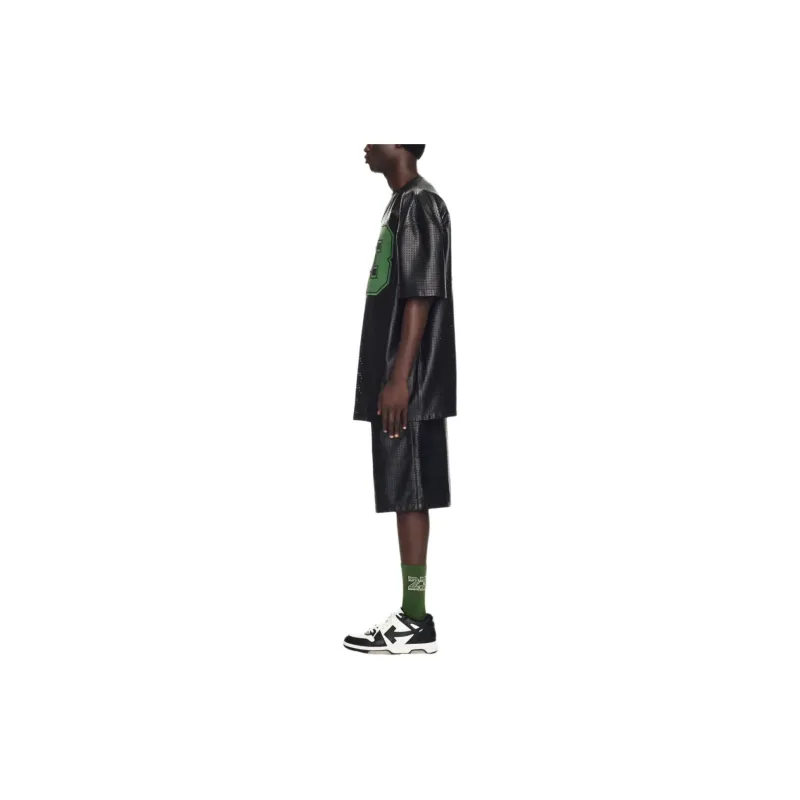 OFF WHITE Naulover Lea Leather Bermuda Shorts-4