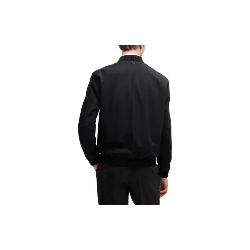 HUGO BOSS Slim-Fit Jacket In Performance-Stretch Cloth Jackets Coats Men's Black-3