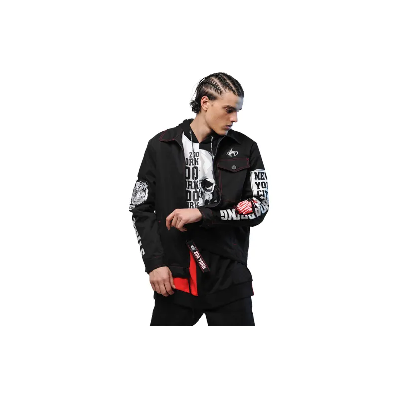 Zoo York Lapel Loose Fit Other Long-Sleeved Jacket Unisex Black-4