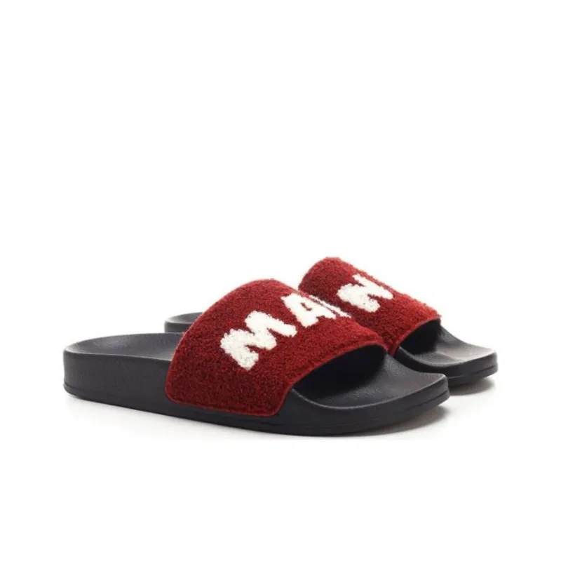 MARNI Slide Slippers Women's Black Red-2