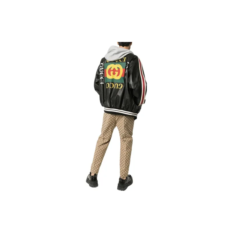 GUCCI Leather Jacket Men's Black-1