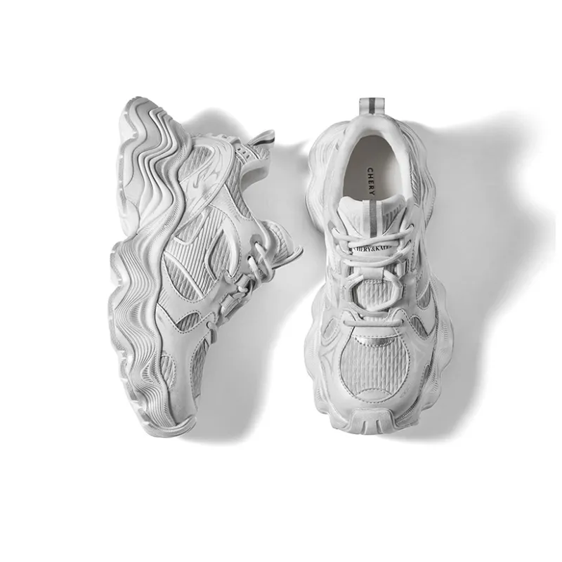 CHERYKALLY Cushioning Anti Slip And Wear Resistant Height Increasing Low Top Chunky Sneakers Women's-22