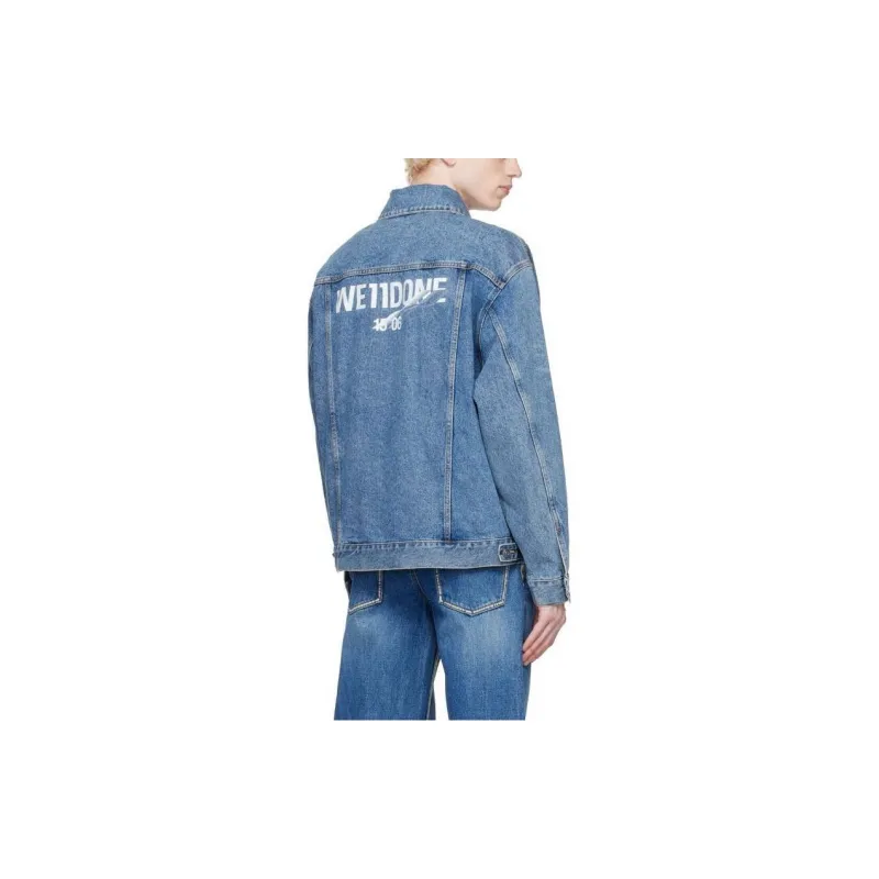 WE11DONE Logo-print Denim Jacket-4