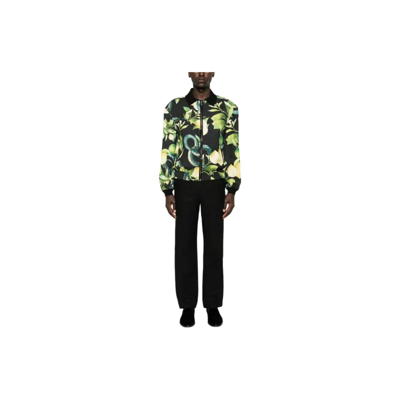 Roberto Cavalli Lemon print Twill Bomber Jacket-1