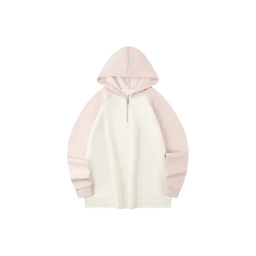 QIAODAN Sweatshirts Women's Cream White/White Peach Pink