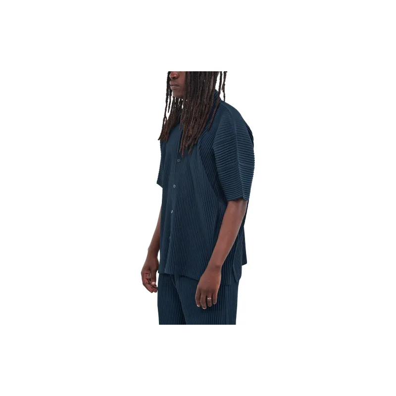 Homme Plissé Issey Miyake Shirt Men's Dark Blue-3