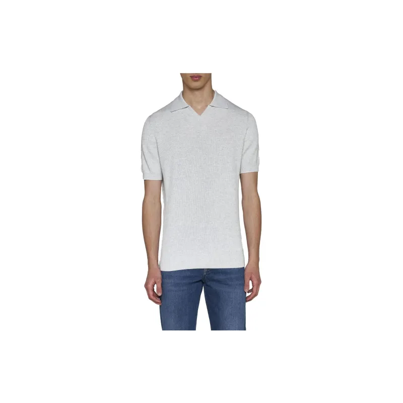 Brunello Cucinelli Fine Knitted Ribbed Polo Shirt-1