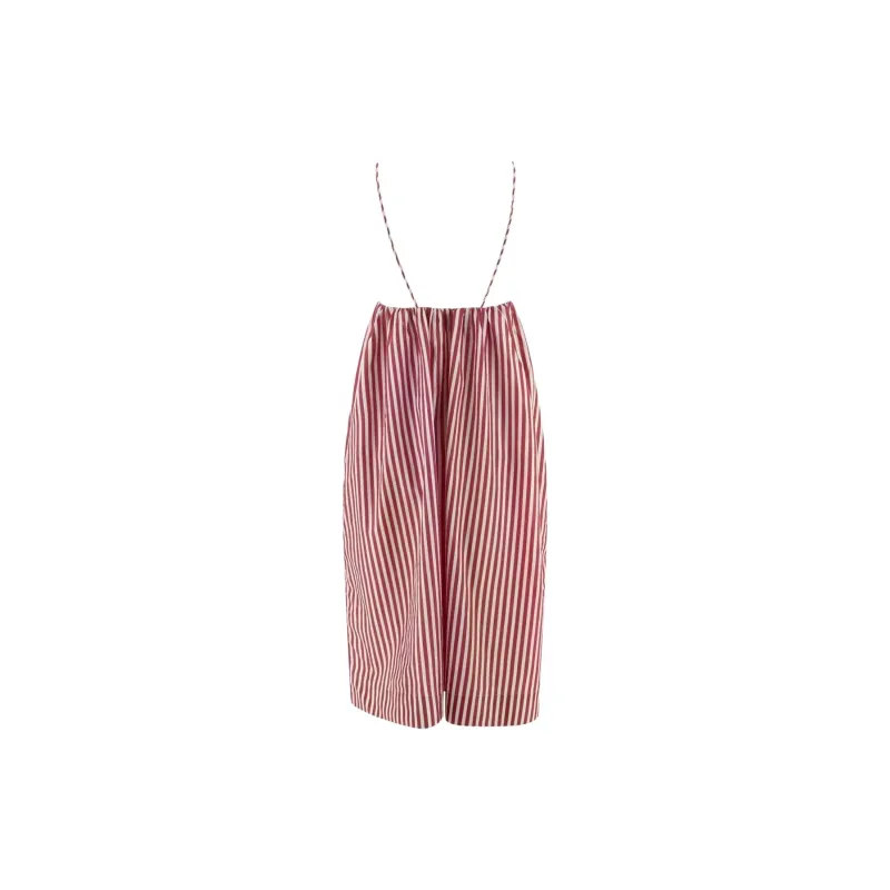 GANNI Striped Strap Midi Dress-1