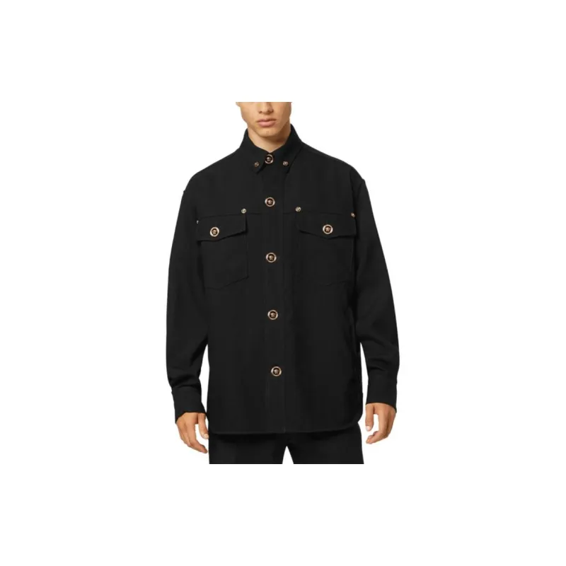 VERSACE Medusa Head Motif Long Sleeved Button Up Jacket-3
