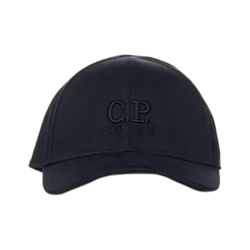 C.P.Company Cotton Baseball Caps Unisex Marine Blue