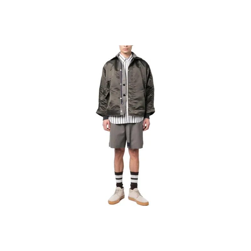 Sacai Collared Button Up Bomber Jacket-1