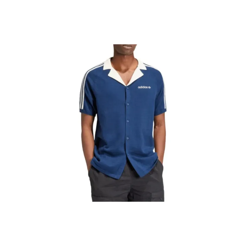Adidas Originals Premium Knitted Tee T Shirt Men's Blue-1