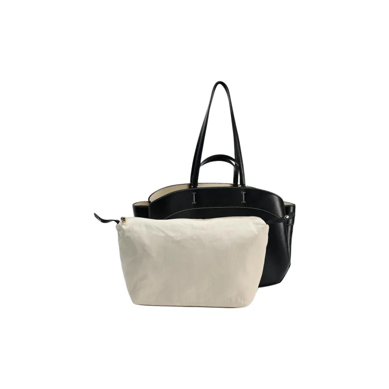 ZARA PU Tote Bag Shopping Bag Shoulder Bag Handbag Large Size Women's Black-1