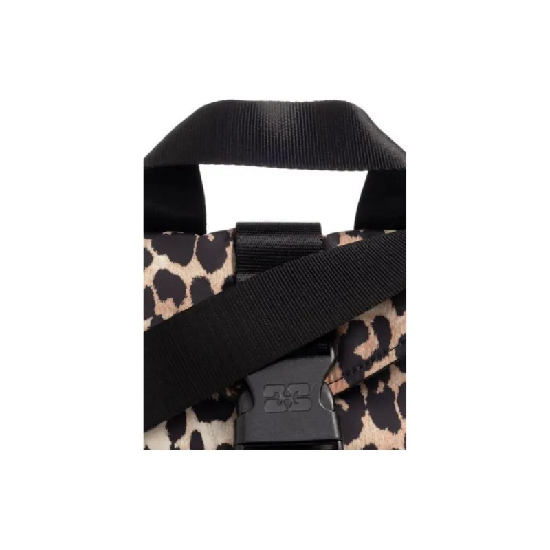 GANNI Leopard Printed Foldover-Top Crossbody Bag-4