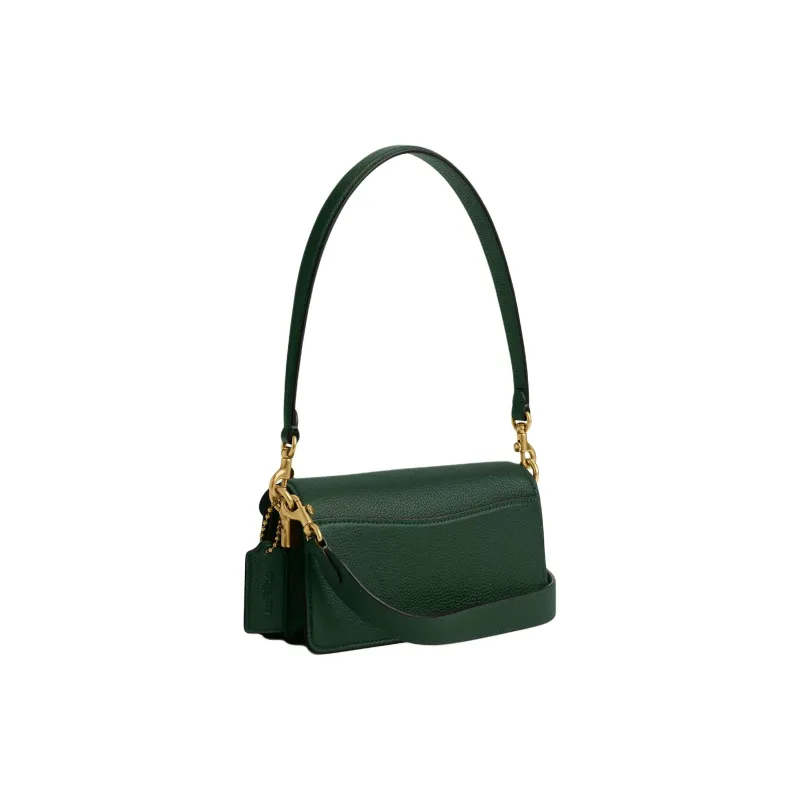 COACH Tabby Polished Pebble Leather Portable Crossbody Bag, Shoulder Bag Small Size Women's Hunter Green-1
