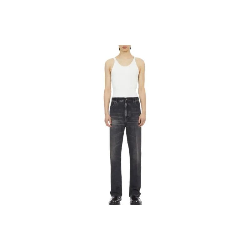 Ferragamo Stonewashed Denim Straight leg Jeans-1