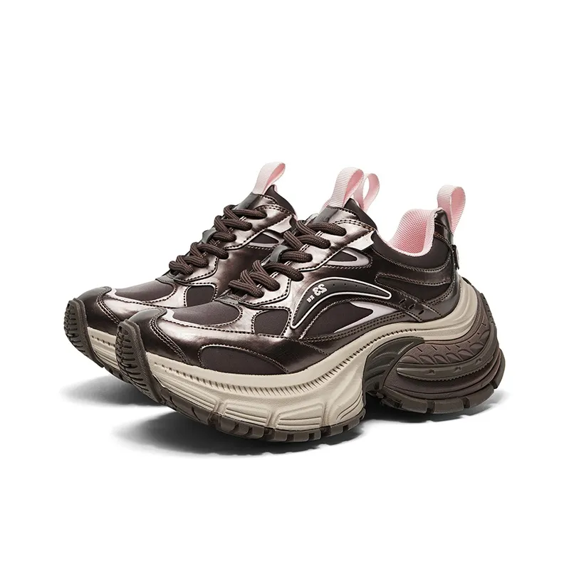 CHERYKALLY Wear-Resistant Height Increasing Low-Top Chunky Sneakers 6cm Women's-1