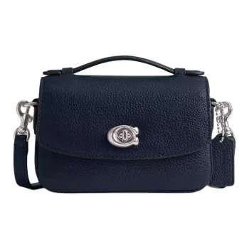 COACH Cassie Refined Pebbled Leather Shoulder Bag, Crossbody Bag, Handbag Women's Marine Blue