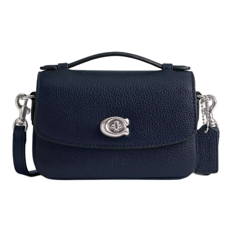 COACH Cassie Refined Pebbled Leather Shoulder Bag, Crossbody Bag, Handbag Women's Marine Blue-0