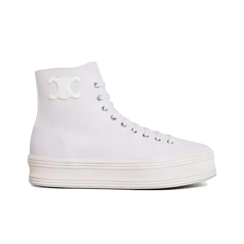 CELINE Canvas Shoes Women's High Top White-1