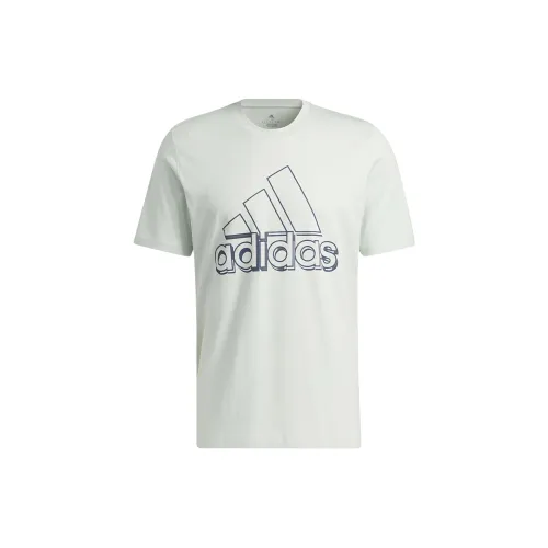 Adidas T-Shirts Men Green Off White