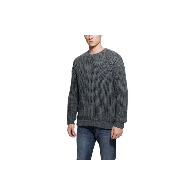 GUESS Rib Knit Sweater Sweater Men's Gray-3