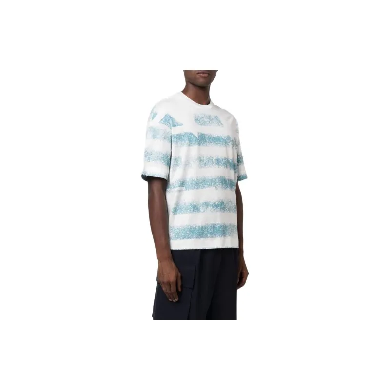 EMPORIO ARMANI T Shirts Men Blue With White Lettering-3