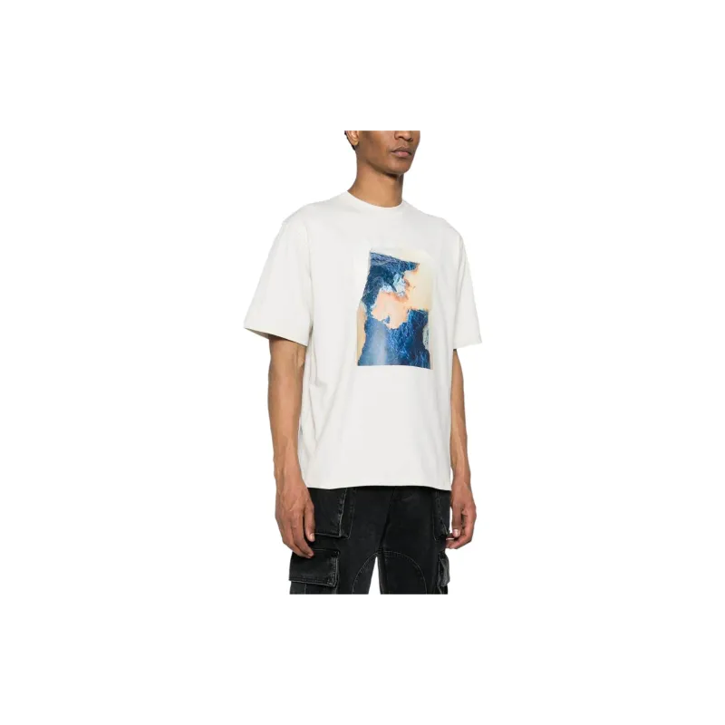 MSGM x Duccio Maria Gambi T Shirt Unisex Light Gray-2