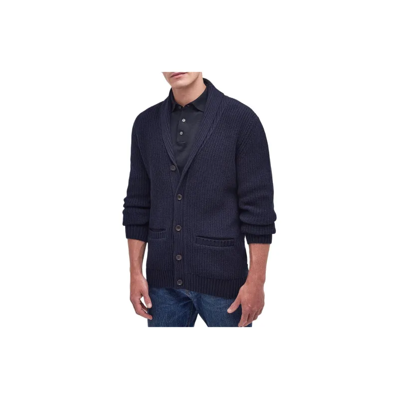 BARBOUR Rochester Cardigan Knitwear Men's Marine Blue-2