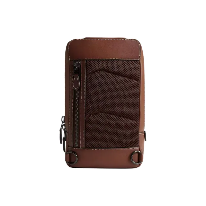 COACH Gotham Tanned Leather Shoulder Bag, Crossbody Bag Trumpets Men's Rosewood-1