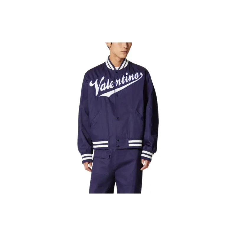 Valentino Logo Patch Varsity Bomber Jacket-1