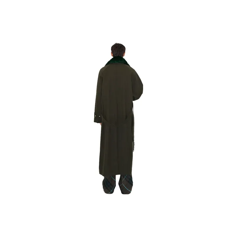 Burberry Shearling Belted Waist Long Sleeved Trench Coat-2