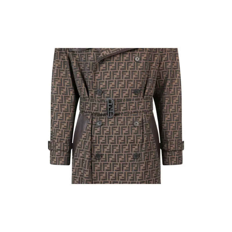 FENDI Ff Motif Belted Trench Coat-6
