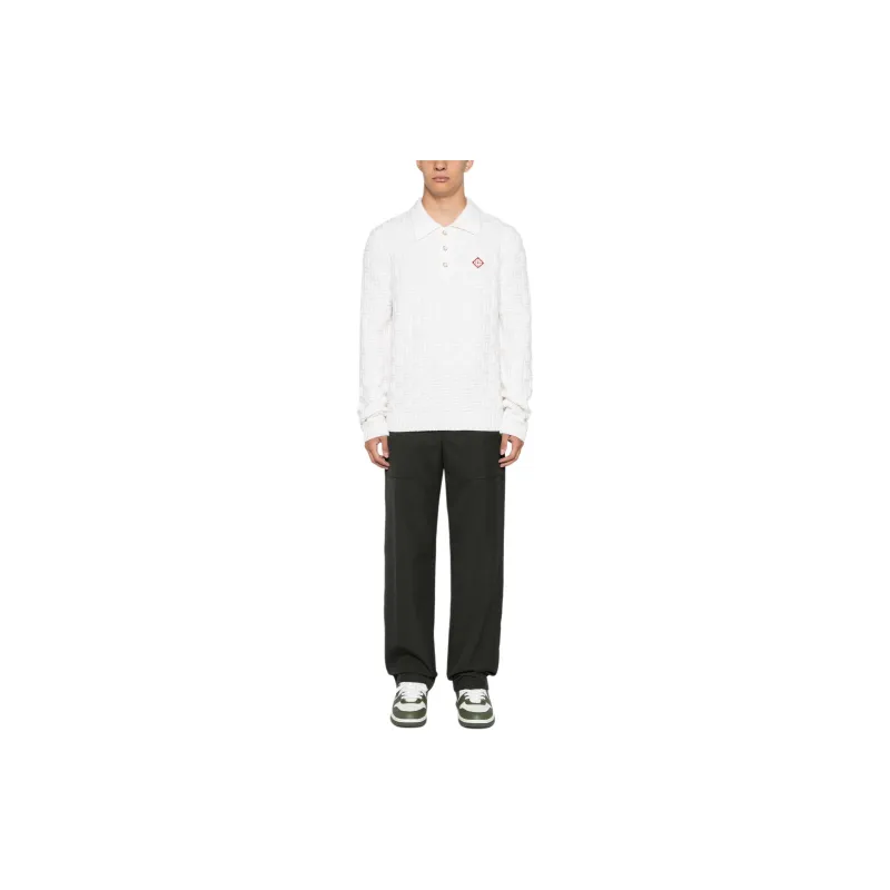 CASABLANCA Column Knit Polo Shirt-1