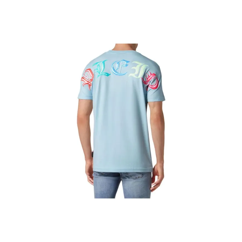 PHILIPP PLEIN T-Shirt Round Neck Ss Smile T-Shirt Men's Blue-3