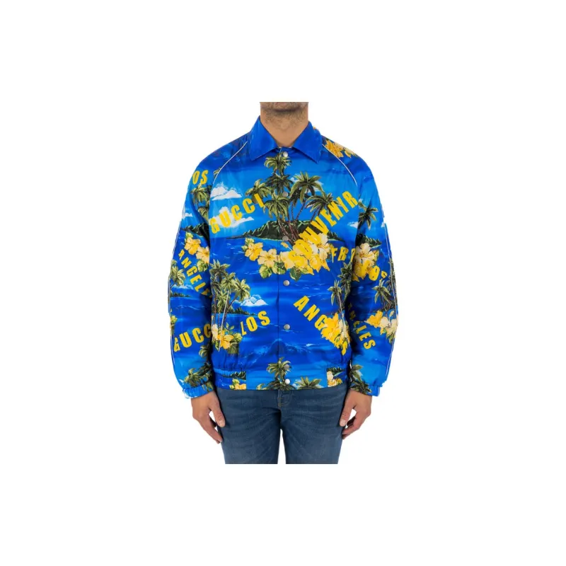 GUCCI Souvenir From Los Angeles Print Nylon Jacket-1