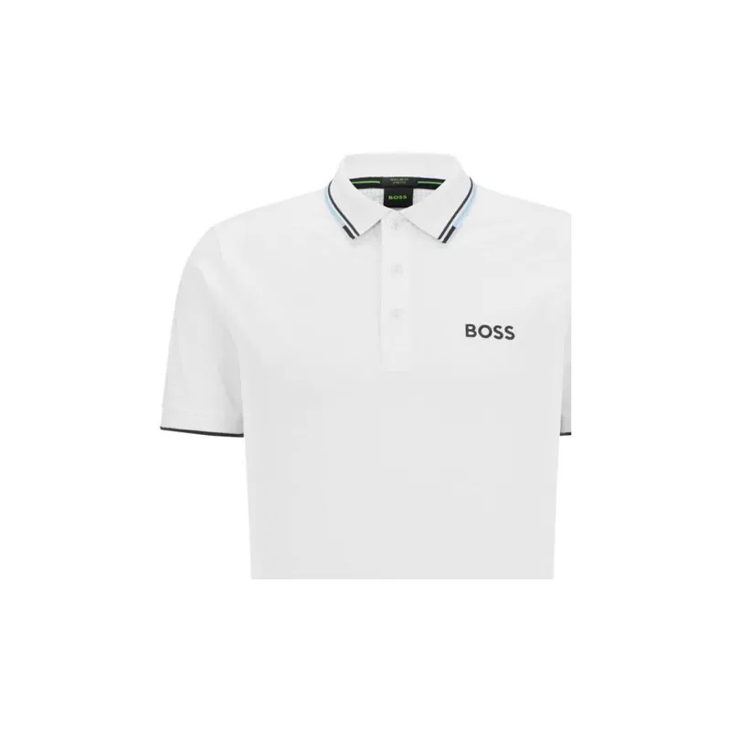 HUGO BOSS SS23 Polo Shirts Men Blue With White Lettering-2