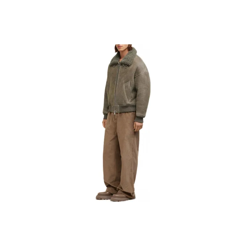 AMIPARIS Paris Zipped Shearling Bomber Jacket-3