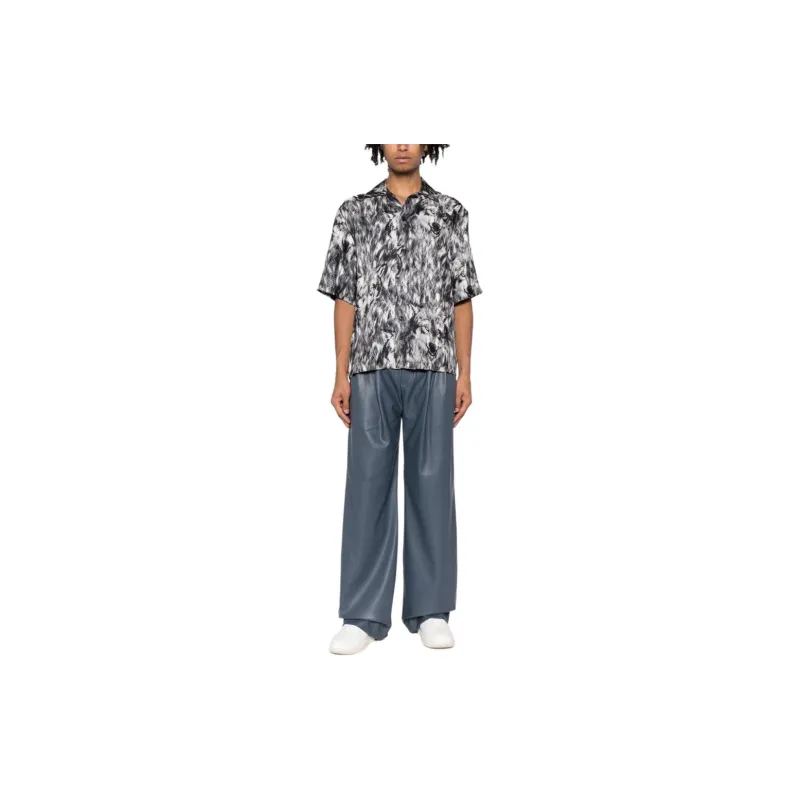 AMIRI Faux Leather Wide Leg Pants-1